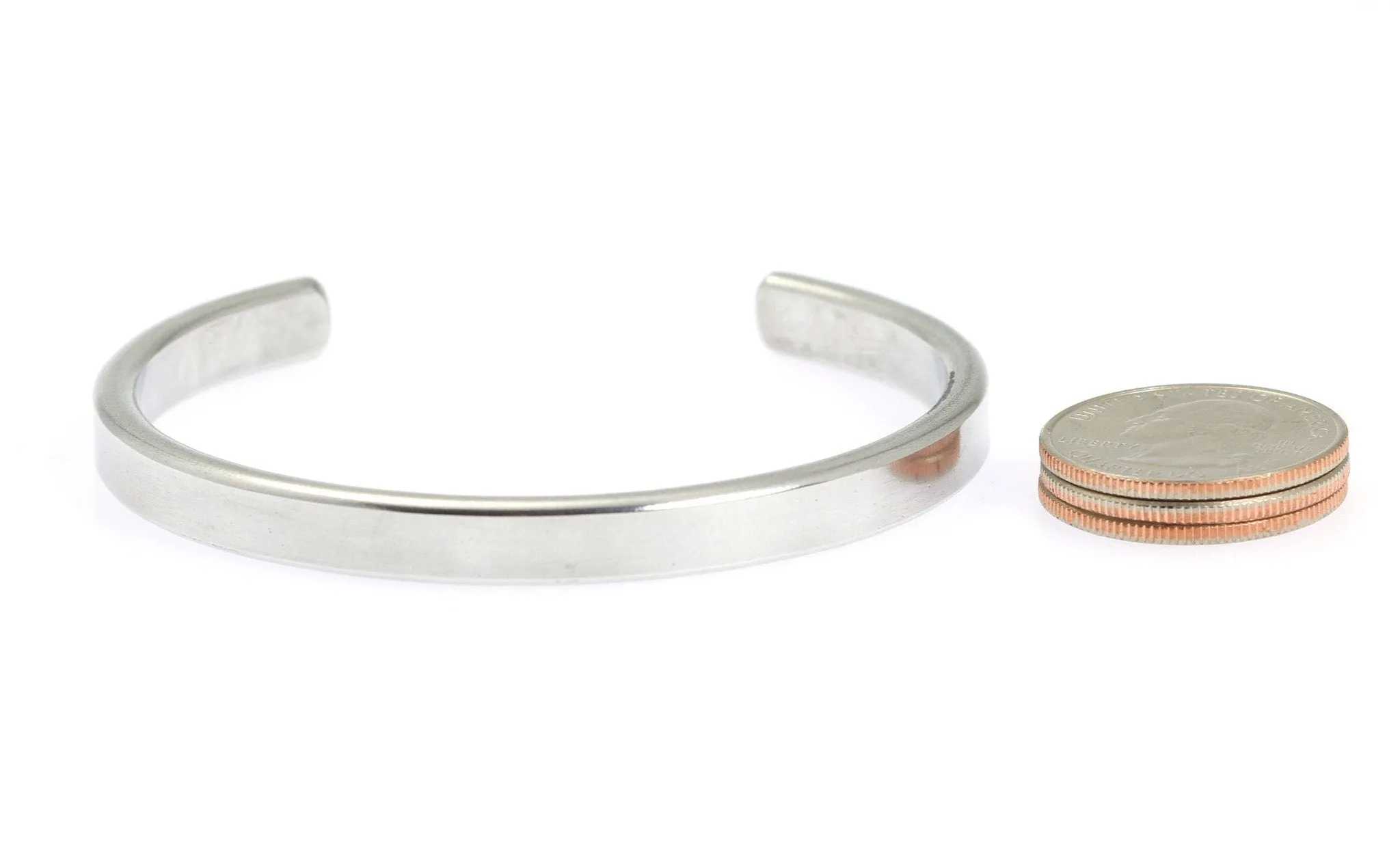 Thin Brushed Aluminum Cuff Bracelet