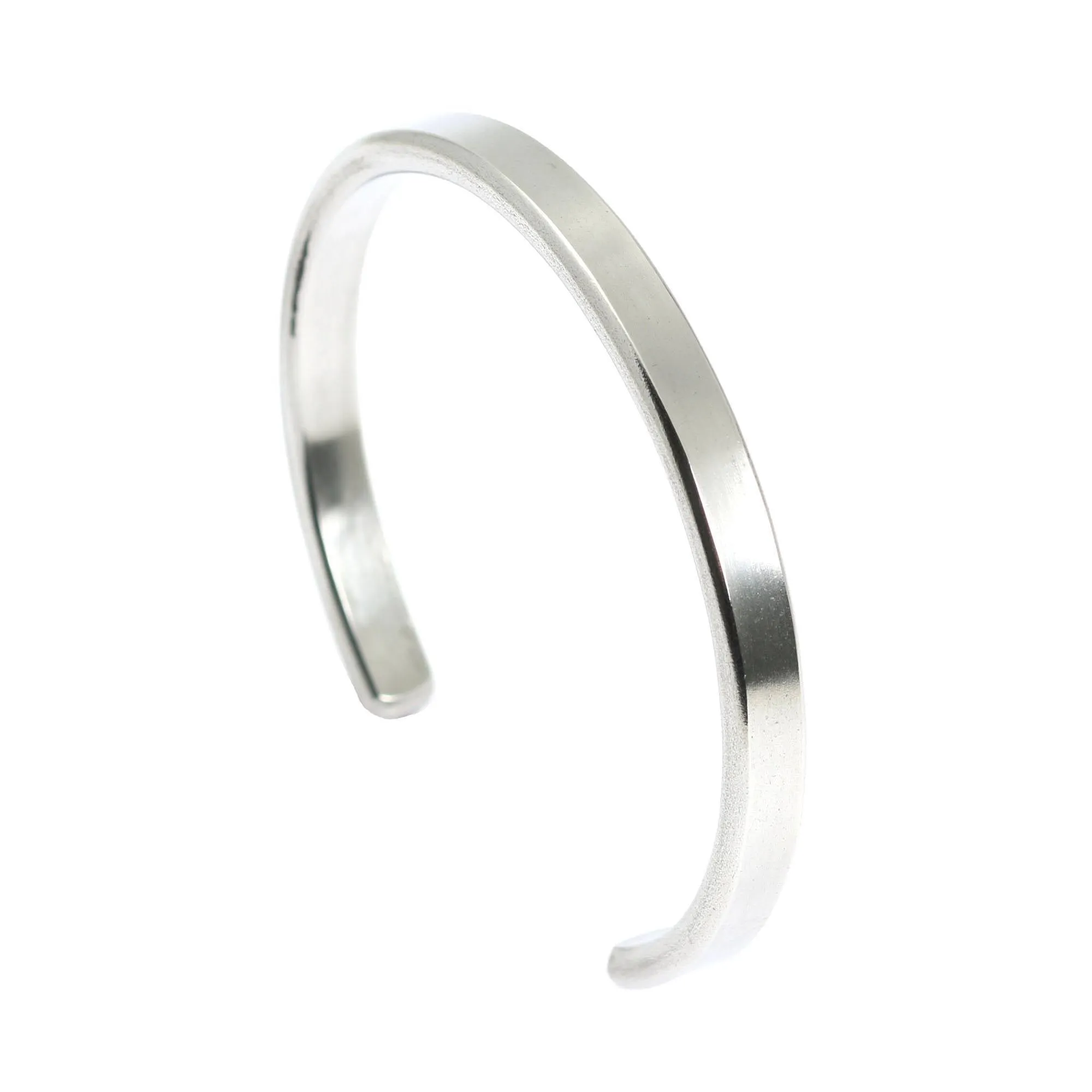 Thin Brushed Aluminum Cuff Bracelet