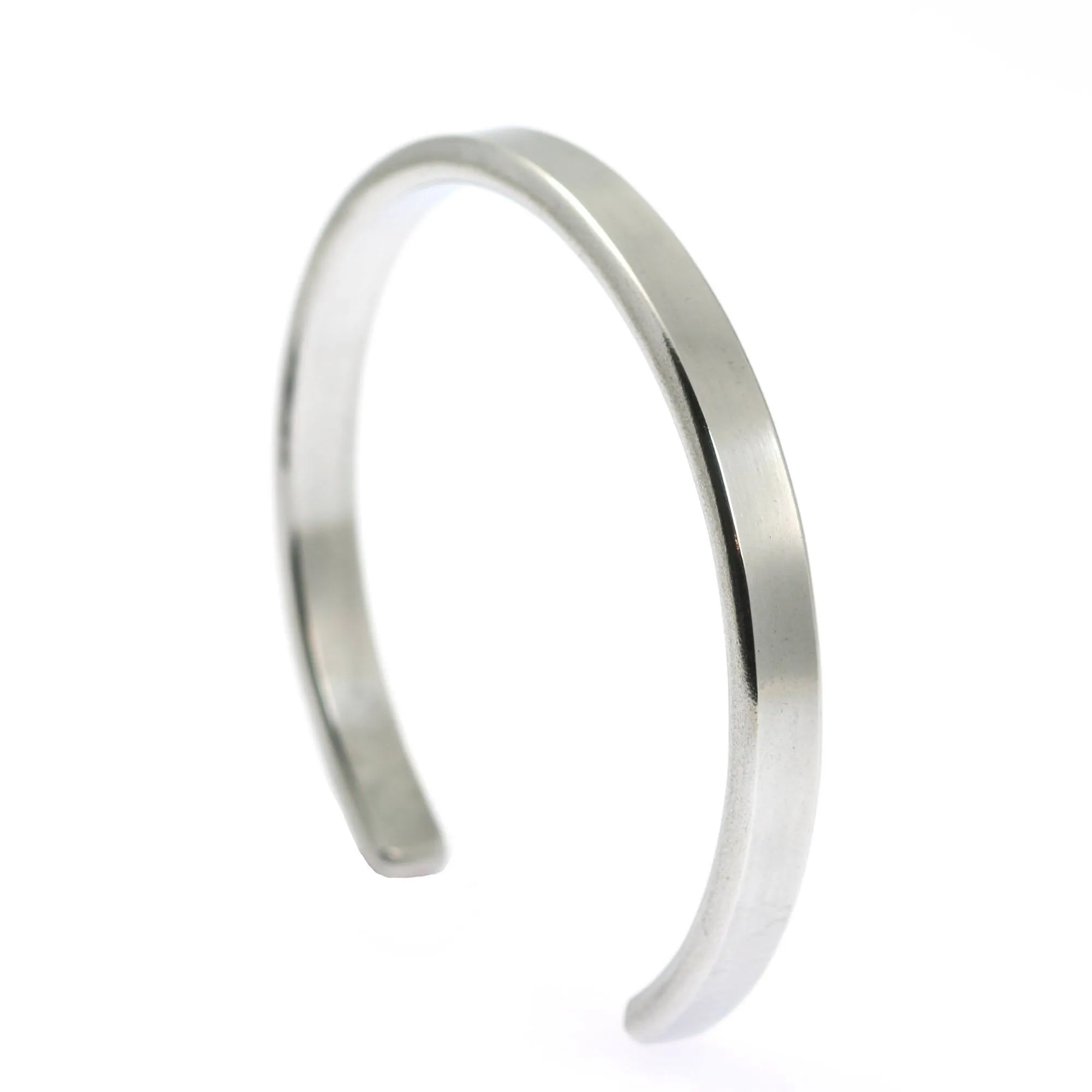 Thin Brushed Aluminum Cuff Bracelet