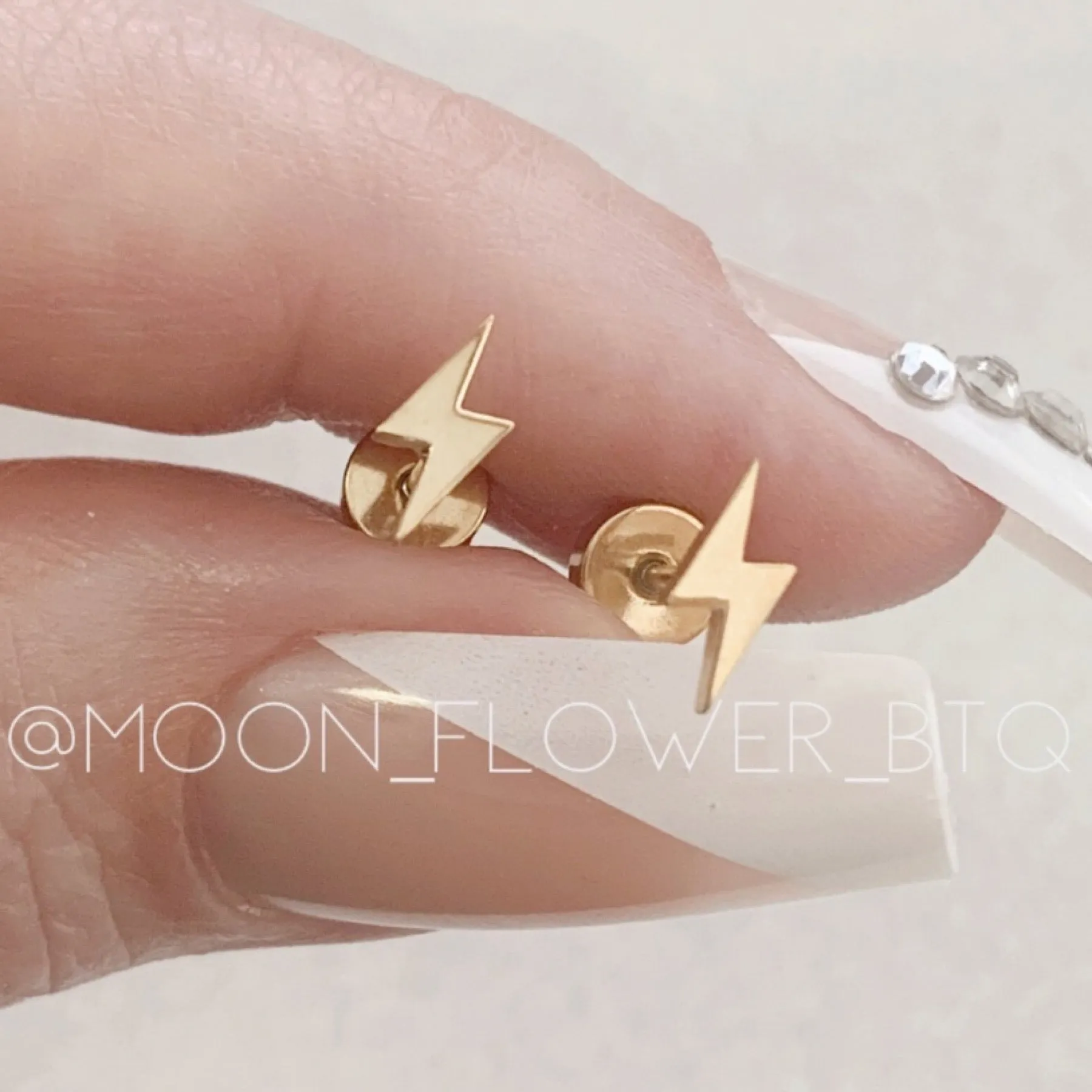 Tiny Gold Lightning Bolt Earrings