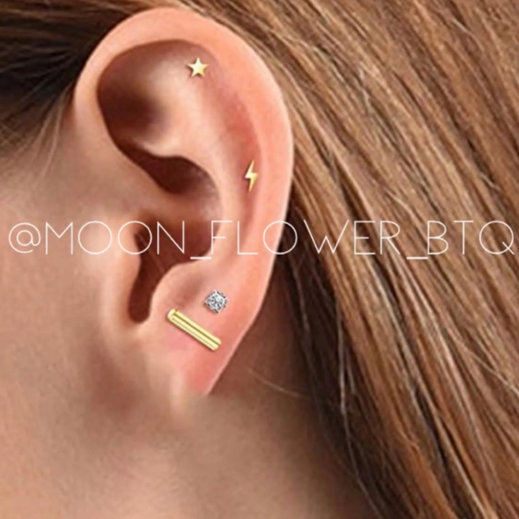 Tiny Gold Lightning Bolt Earrings