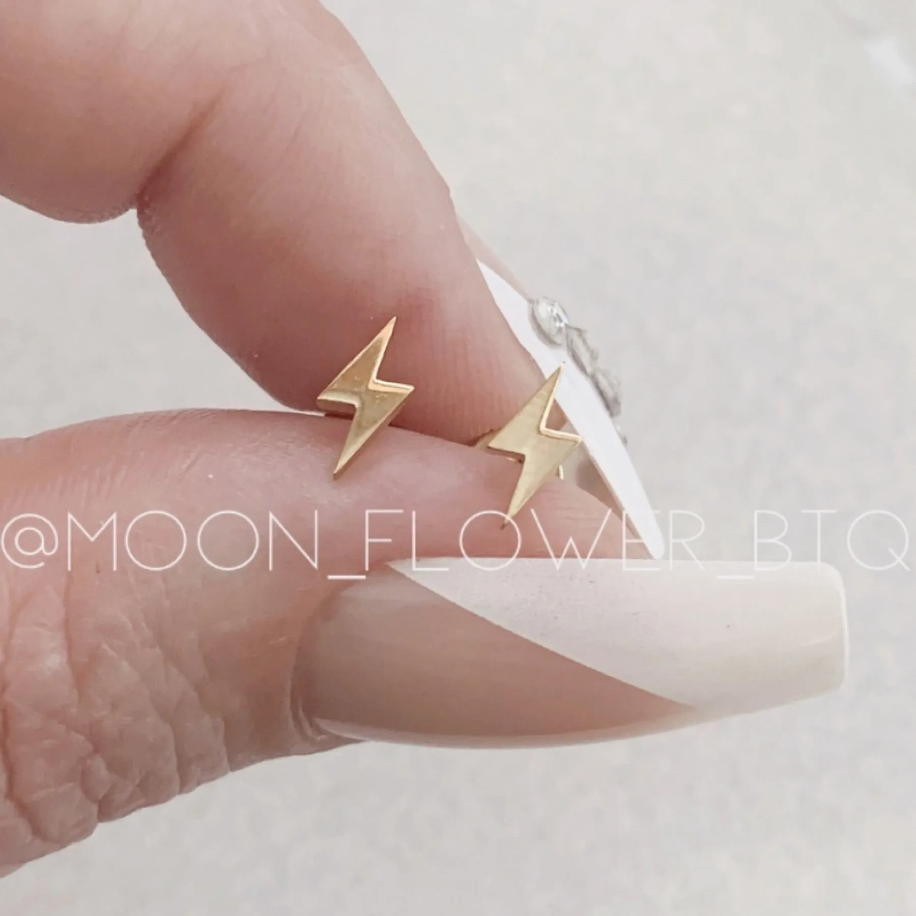 Tiny Gold Lightning Bolt Earrings