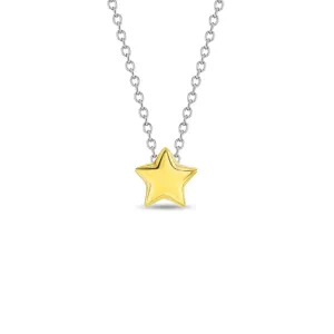 Tiny Star Gold Plated Women's Necklace - Sterling Silver