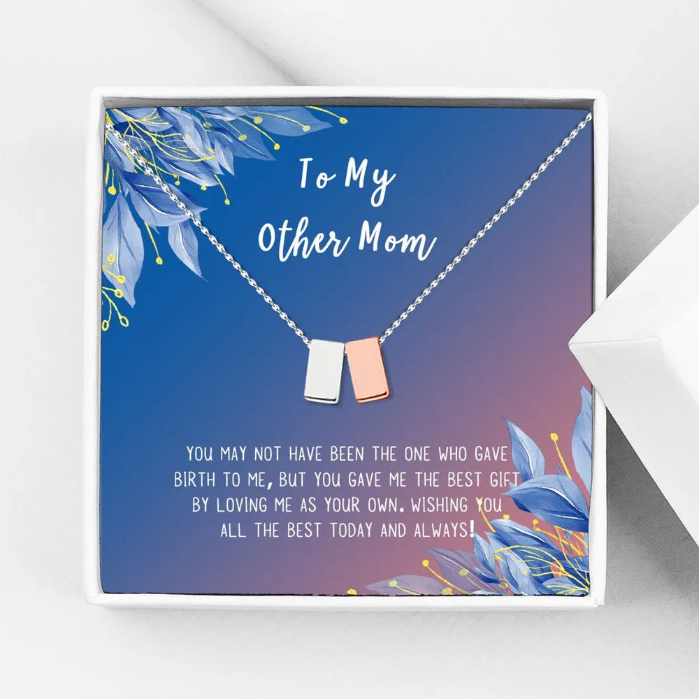 To My Other Mother Card and Necklace Gift, Mother's Day Gift for Step Mom, Jewelry and Card, Gift for Mom, Pendant Necklace with Card, Gift Set for Mom [Rose Gold Heart, 18" Chain]