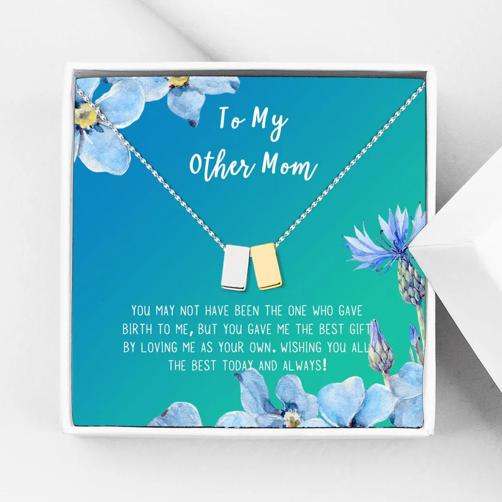 To My Other Mother Card and Necklace Gift, Mother's Day Gift for Step Mom, Jewelry and Card, Gift for Mom, Pendant Necklace with Card, Gift Set for Mom [Rose Gold Heart, 18" Chain]