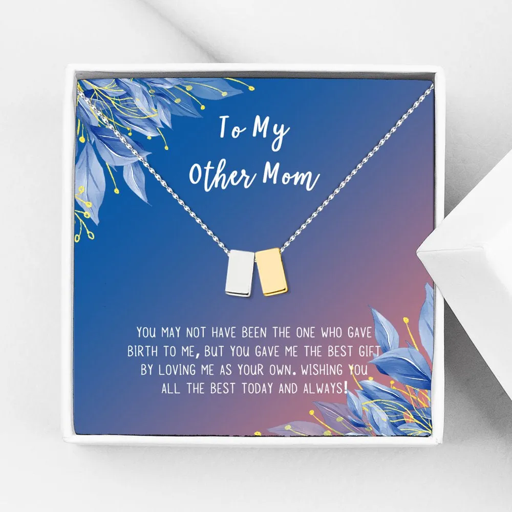 To My Other Mother Card and Necklace Gift, Mother's Day Gift for Step Mom, Jewelry and Card, Gift for Mom, Pendant Necklace with Card, Gift Set for Mom [Rose Gold Heart, 18" Chain]