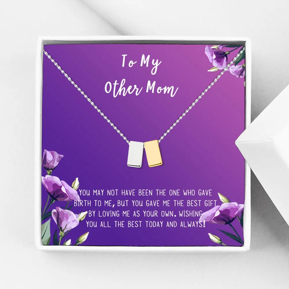 To My Other Mother Card and Necklace Gift, Mother's Day Gift for Step Mom, Jewelry and Card, Gift for Mom, Pendant Necklace with Card, Gift Set for Mom [Rose Gold Heart, 18" Chain]