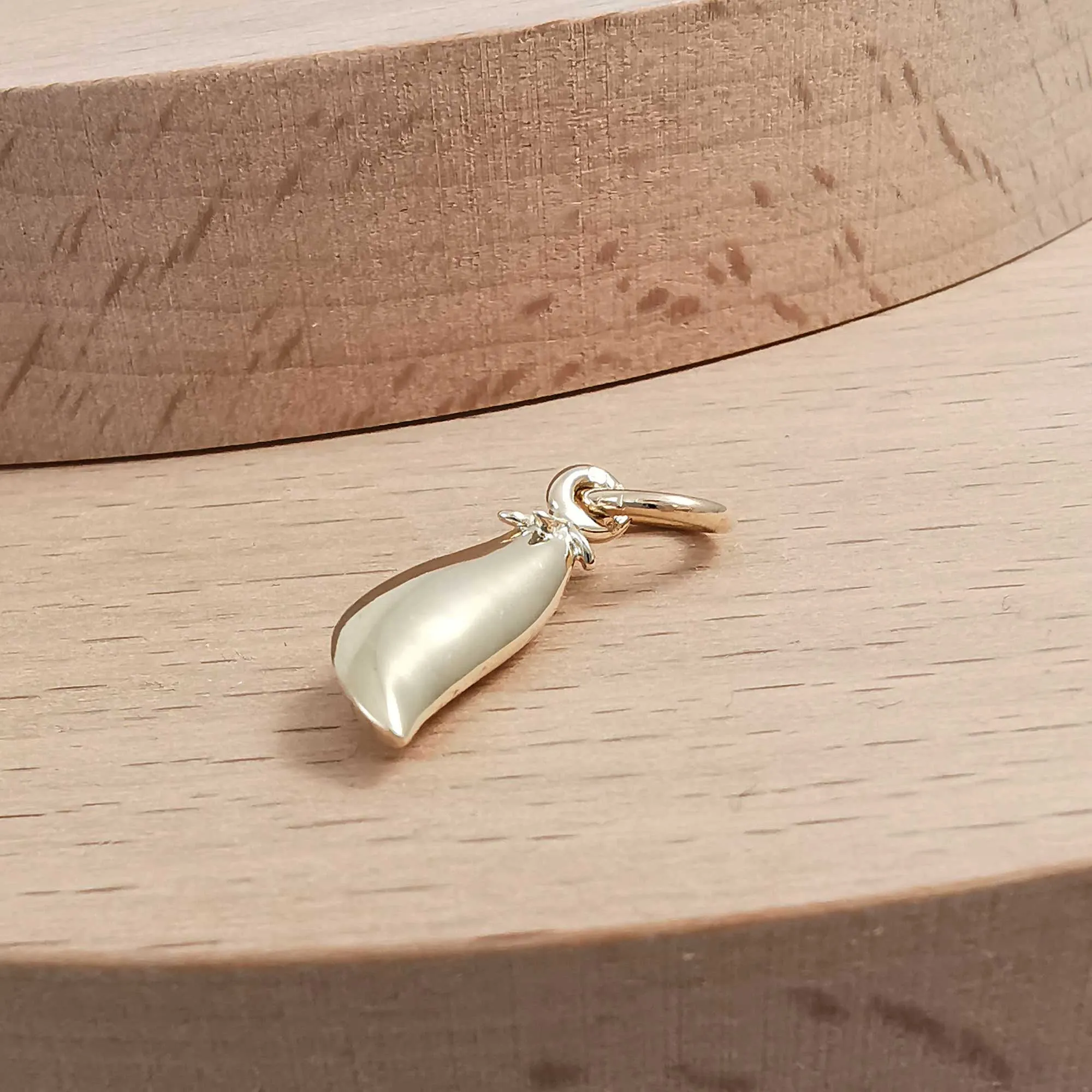 Two Peas In A Pod Solid Gold Charm