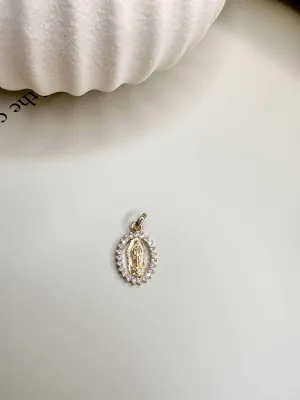 Velani Dainty Lady of Guadalupe Pendant with CZ