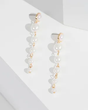 White Pearl Drop Earrings