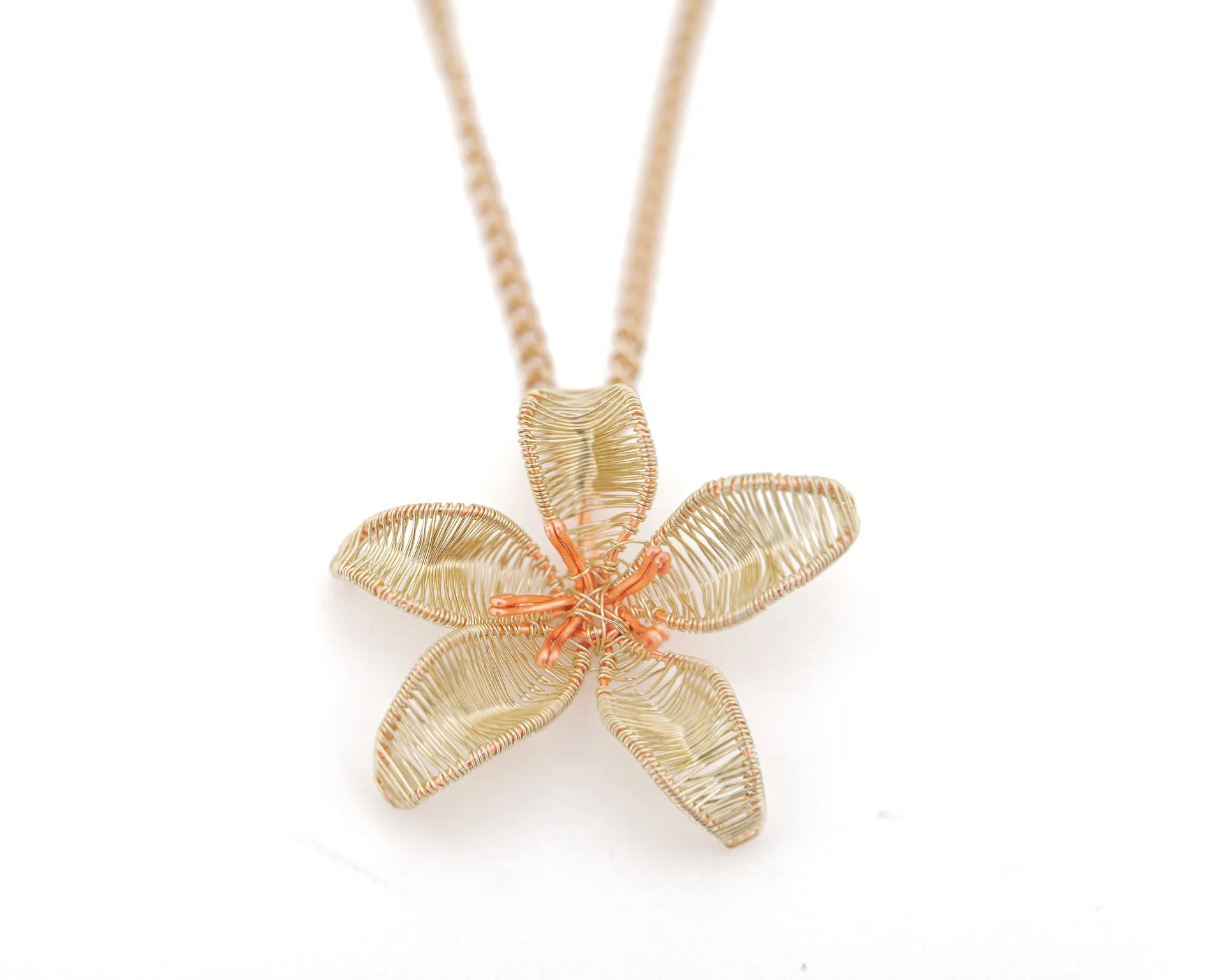 Wireart Lily Pendant, Champagne