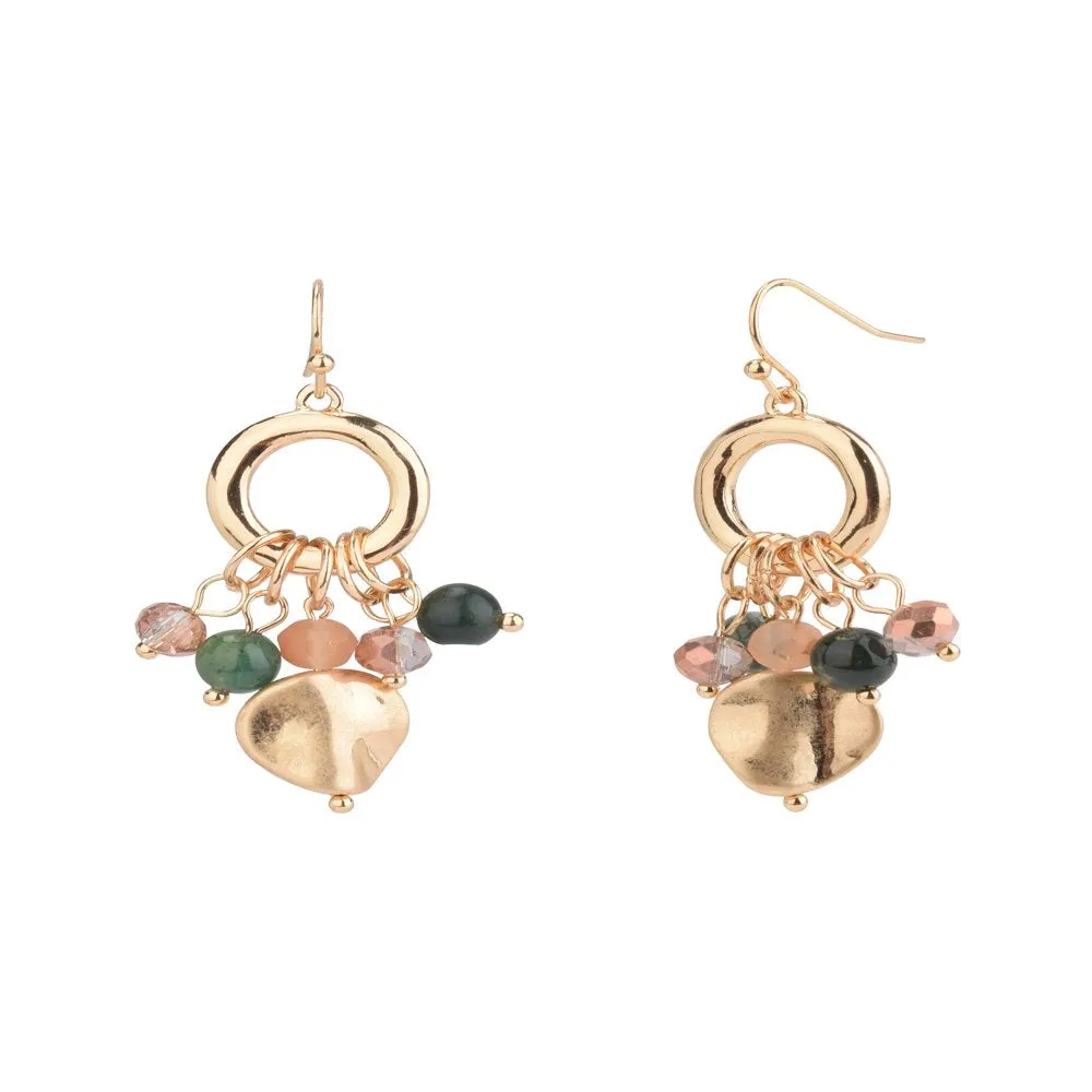 Women's Jewelry, Gold-Tone Drop Duo Earring Set with Semi-Precious and Glass Beads