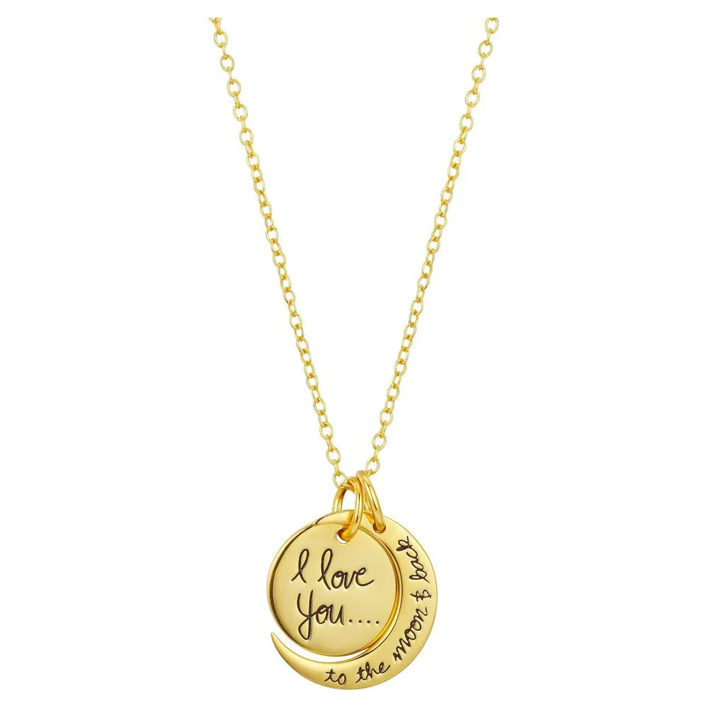 Women's Sterling Silver "I Love You to the Moon & Back" Pendant Necklace