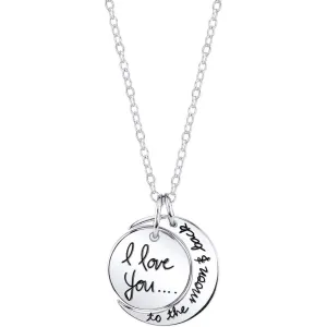 Women's Sterling Silver "I Love You to the Moon & Back" Pendant Necklace