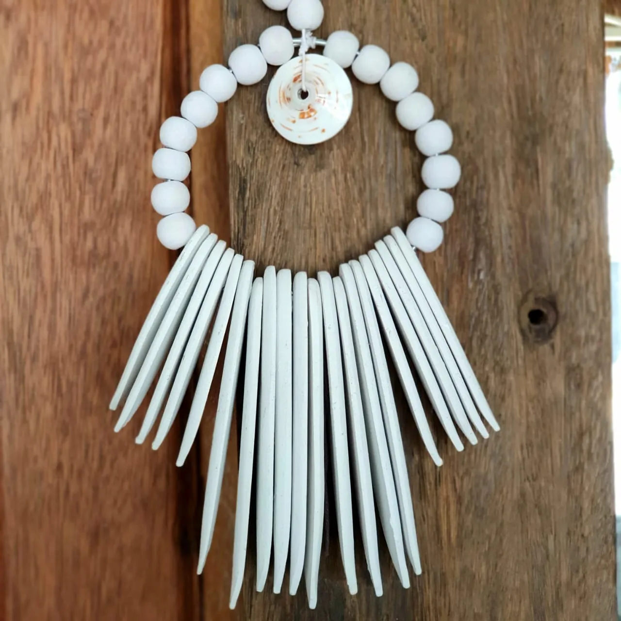 Wooden Hanging Cuttlefish Necklaces Decor With Shells