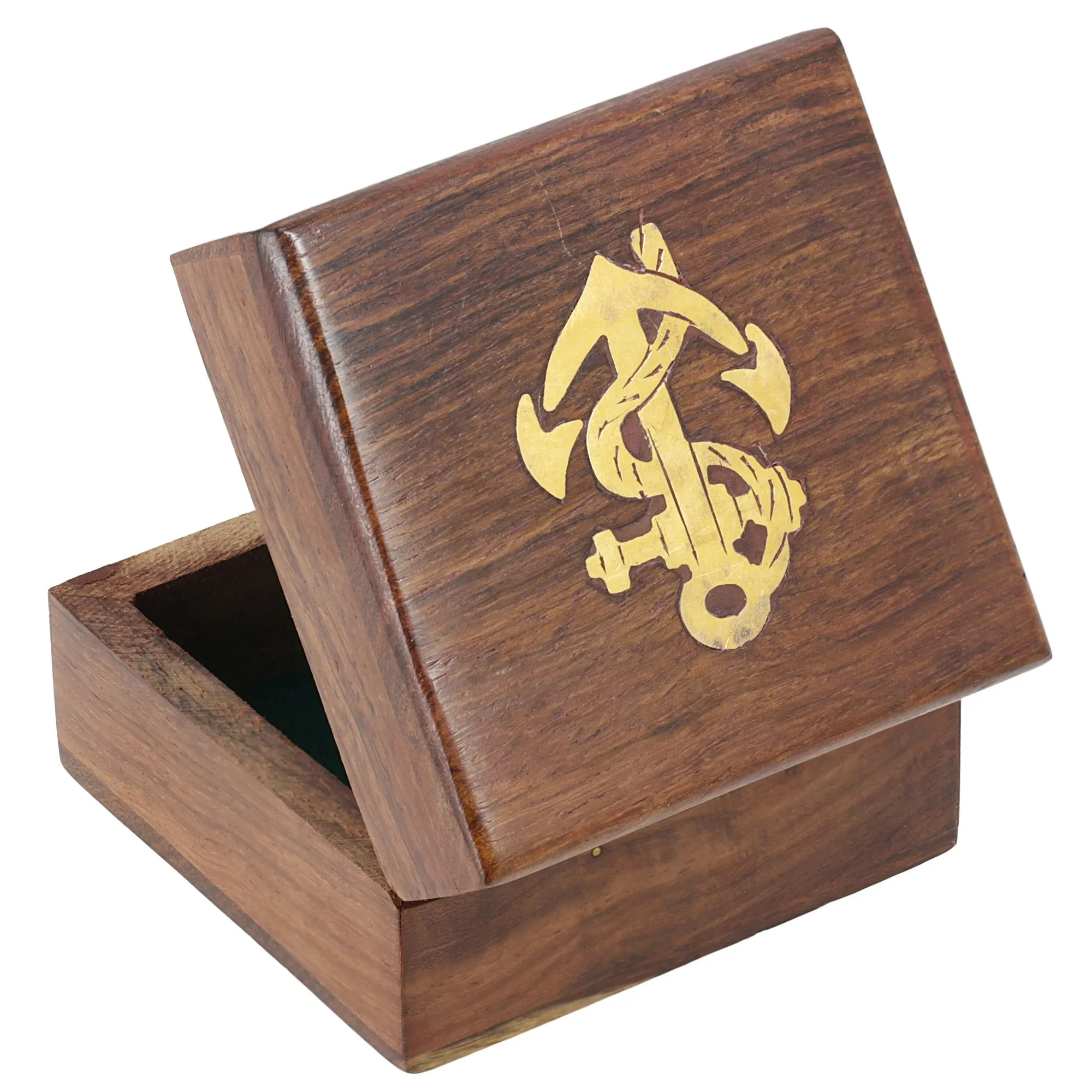 Wooden Trinket Jewelry Box, Sleek and Simple Gift for Girlfriend, 3 x 3 x 1.75 inches