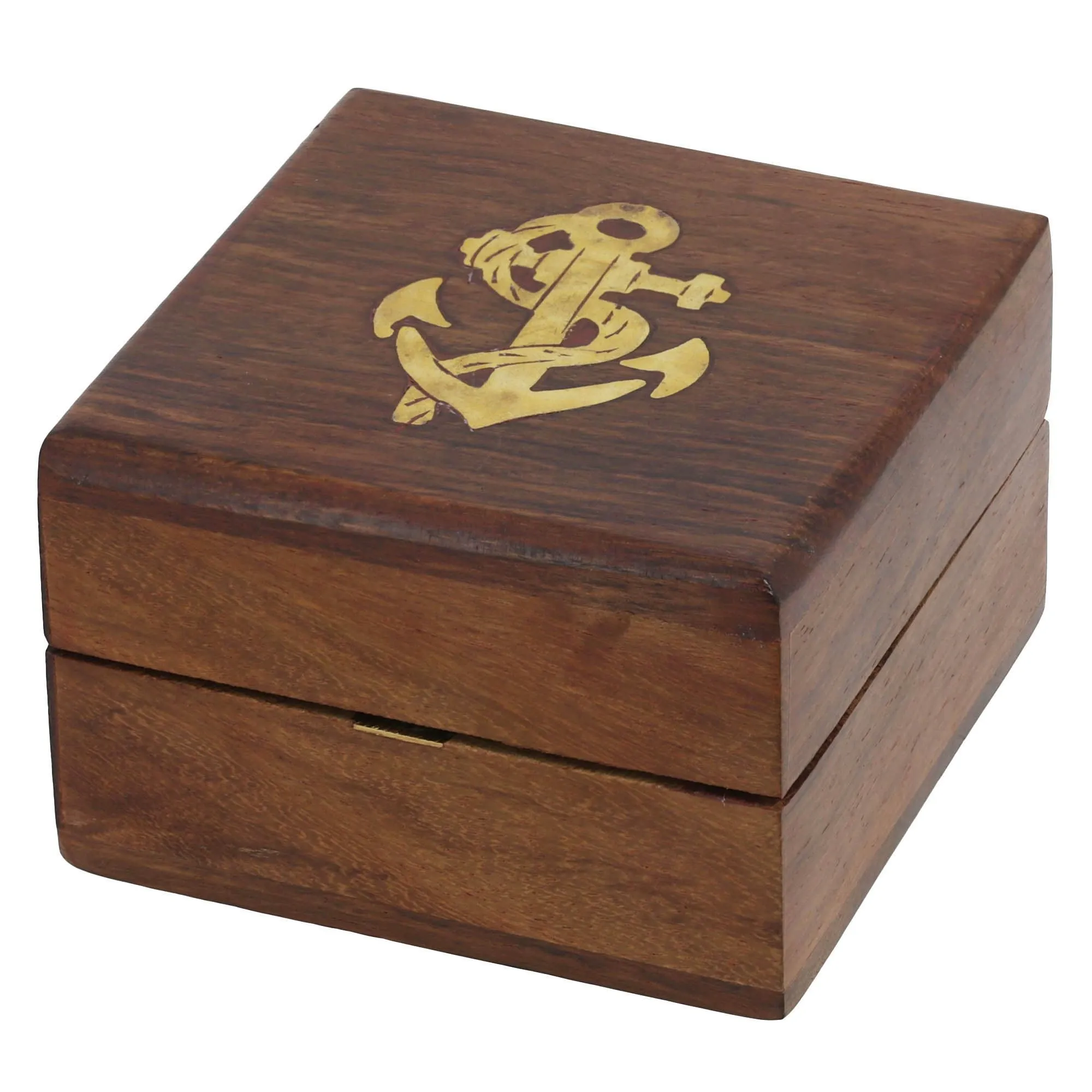 Wooden Trinket Jewelry Box, Sleek and Simple Gift for Girlfriend, 3 x 3 x 1.75 inches