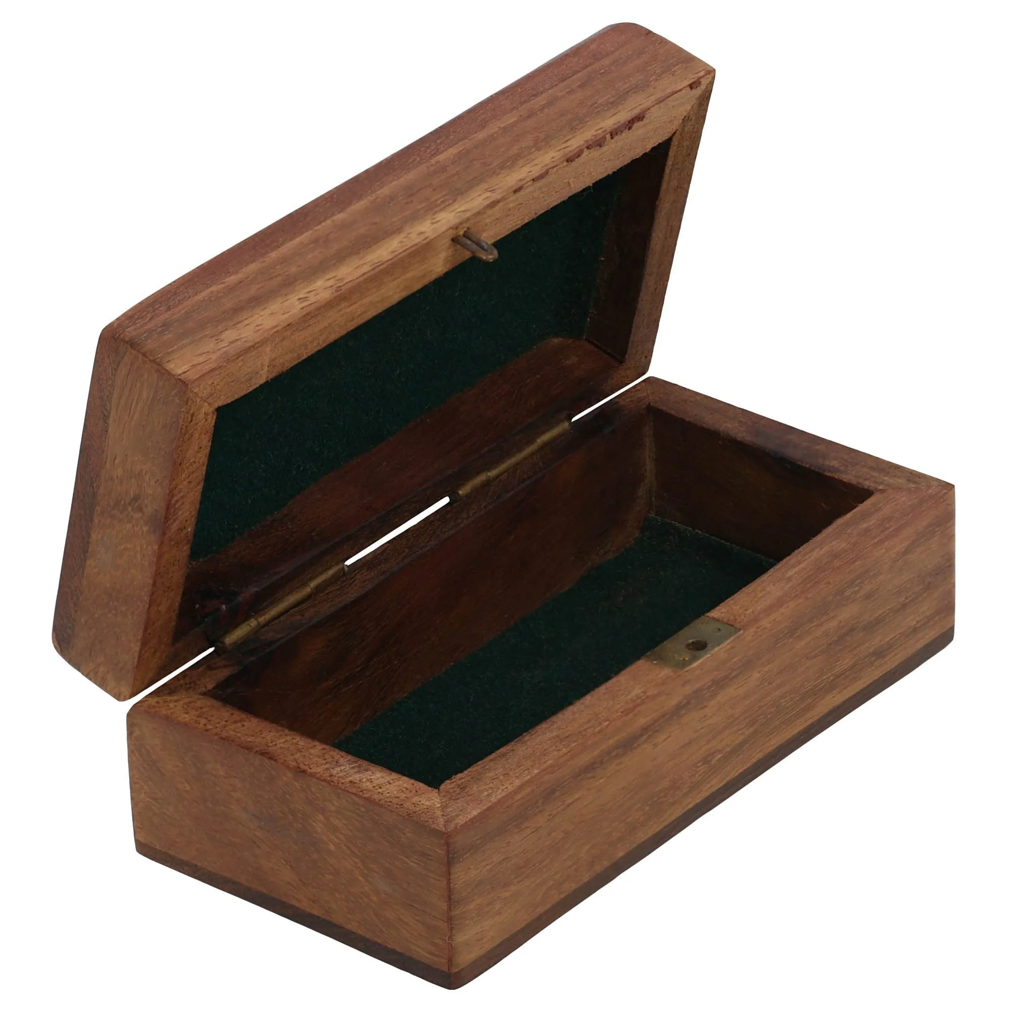 Wooden Trinket Jewelry Box, Sleek and Simple Gift for Sister, 4 X 2 X 1.5 Inches