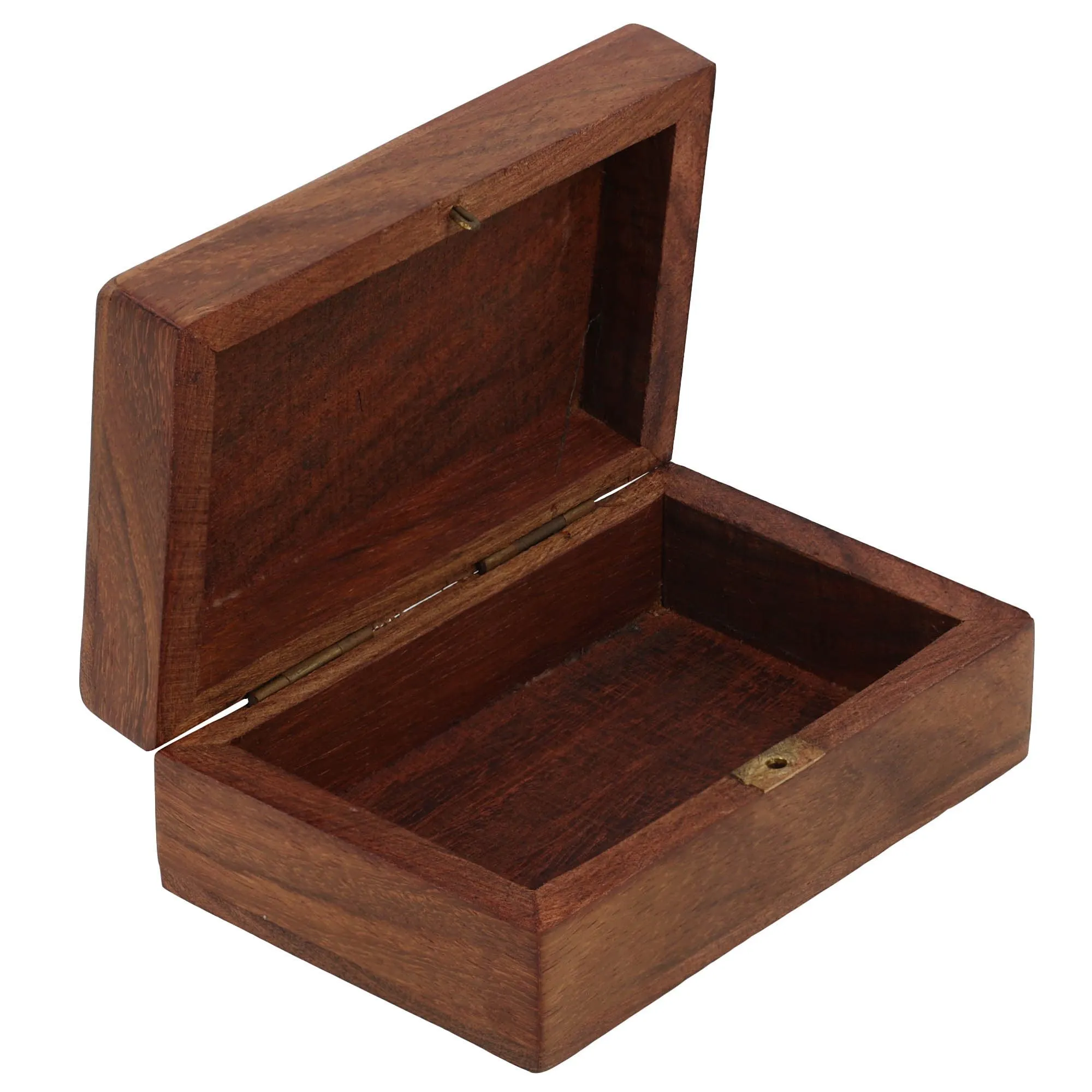 Wooden Trinket Jewelry Box, Sleek and Simple Gift for Women, 4 X 2.5 X 1.5 Inches