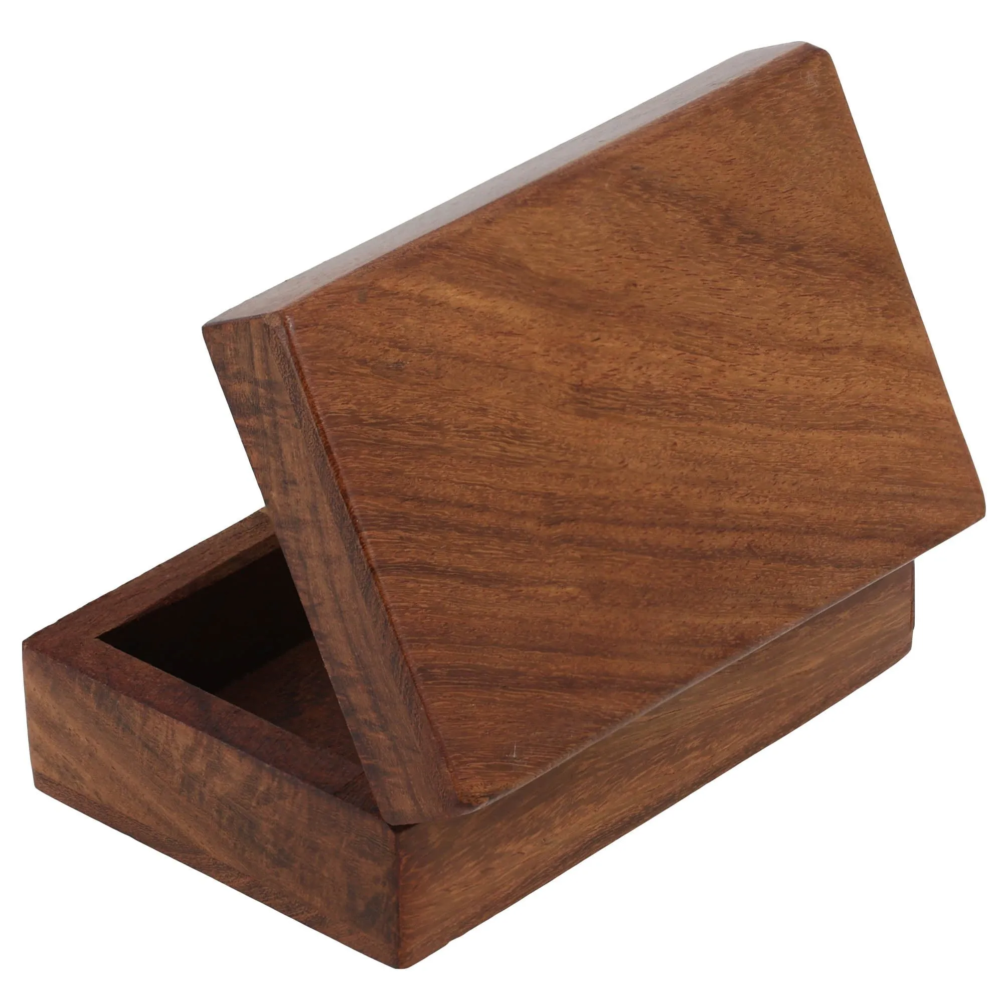 Wooden Trinket Jewelry Box, Sleek and Simple Gift for Women, 4 X 2.5 X 1.5 Inches