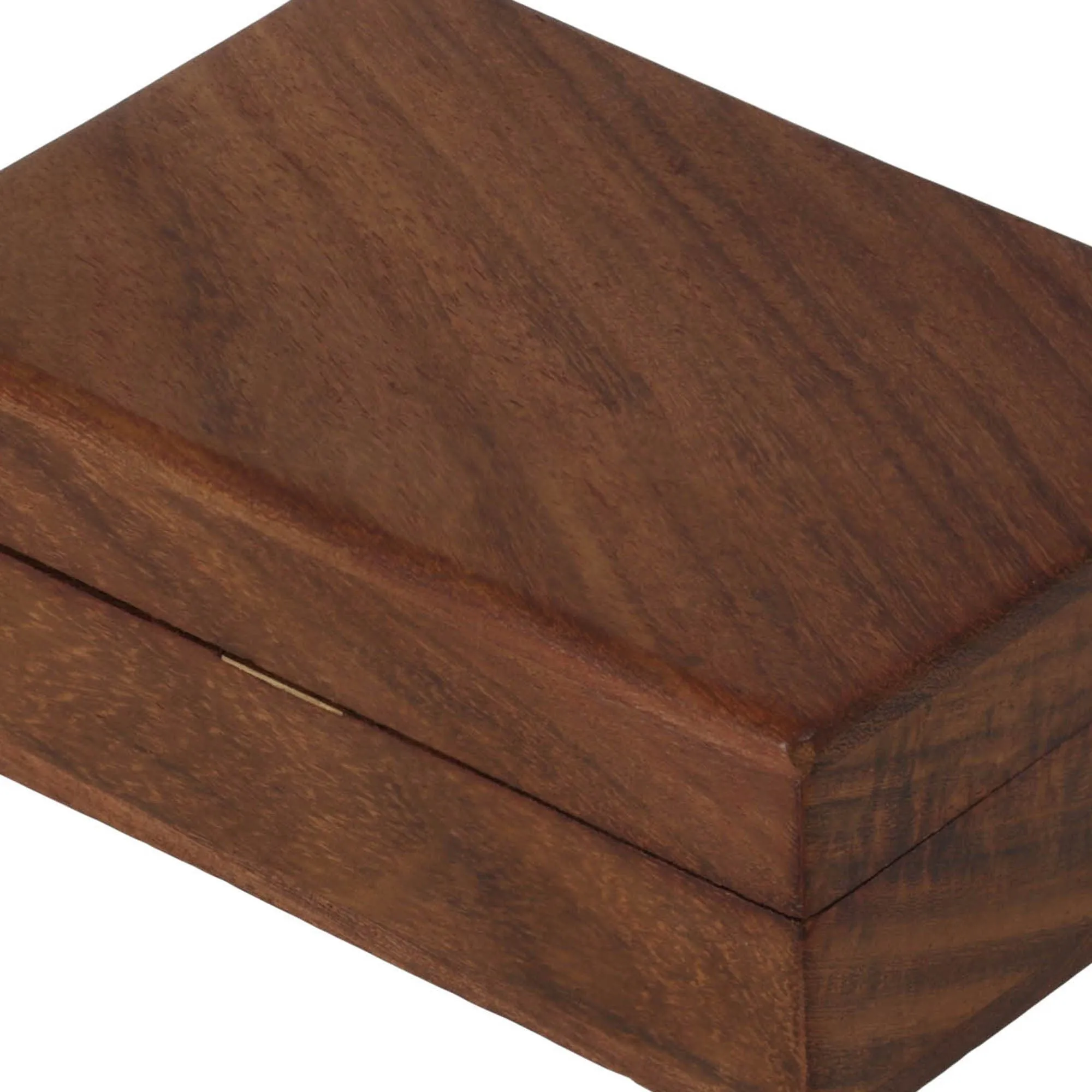 Wooden Trinket Jewelry Box, Sleek and Simple Gift for Women, 4 X 2.5 X 1.5 Inches