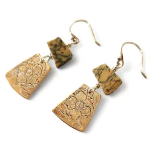 Yellow Jasper Floral Earrings